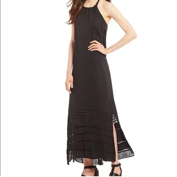 what is a halter neck dress AX Paris Women's Black Metallic Sparkle Halter Neck Ruched Midi Dress